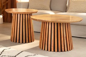 Konferenčný stolík VALHALLA Sada 2 kusov, akáciové drevo, prírodný