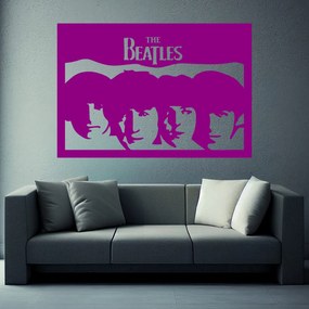 Veselá Stena Samolepka The Beatles Farba: fialová, Veľkosť: 80 x 55 cm