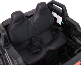 Ramiz Clash batériový kočík pre 2 deti čierny + diaľkové ovládanie + pohon 4x4 + nastavenie sedadla + rádio MP3 + LED