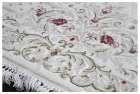 Luxusný kusový koberec akryl Mia krémový ovál 200x300cm