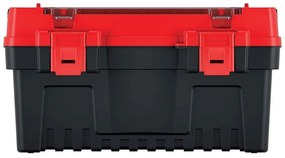 Kufor na náradie s alu držadlom 47,6 × 26 × 25,6 cm, prepážky, červená