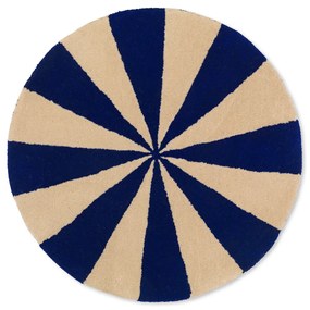 Okrúhly všívaný koberec Arch, veľký – modrý/sivobiely