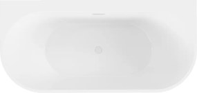 Mexen Oval+, voľne stojaca vaňa ku stene 170 x 80 cm, biela lesklá, biely prepad, 52681708000-20