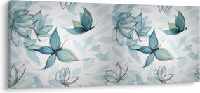 Obraz - Modré motýliky (120x50 cm)