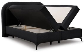 Čierna boxspring posteľ s úložným priestorom 160x200 cm Ornes – Ropez