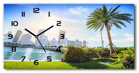 Vodorovné Moderné sklenené hodiny na stenu Miami USA pl_zsp_60x30_f_189099838
