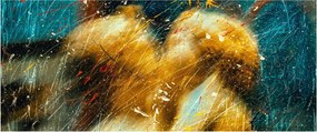 Obraz - Bozkávajúci sa anjeli (120x50 cm)