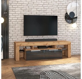 TV skrinka/stolík Vulcano  (dub lancaster + čierna). Vlastná spoľahlivá doprava až k Vám domov. 1098696