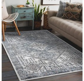 Koberec OHIO Z431A ramka, ornament - krém / sivý