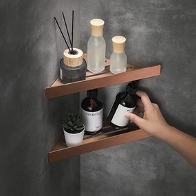 Rea Rea, kúpeľňová polica 285x145x40 mm, model SF07, brúsená meď, REA-05610