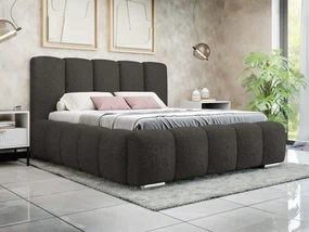 Čalúnená manželská posteľ Lisko Boucle, Rozmer postele: 160x200, Farby: Abriamo 08