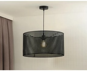 Duolla - Luster na lanku ROLLER RATTAN 1xE27/15W/230V pr. 45 cm čierna