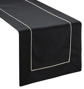 Dekorstudio Elegantný čierny behúň na stôl DORITA so striebornou lemovkou Rozmer behúňa (šírka x dĺžka): 40x180cm