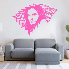 Veselá Stena Samolepka na stenu na stenu Jon Snow Hra o tróny Farba: černá