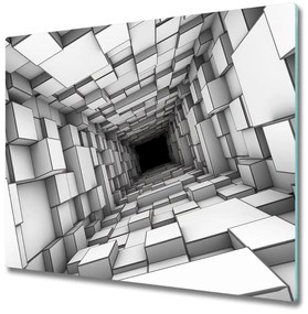Sklenená doska na krájanie Tunel s kockami 60x52 cm