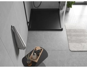 Mexen Flow Slim, štvorcová sprchová vanička 90 x 90 cm, čierna matná, 46S709090