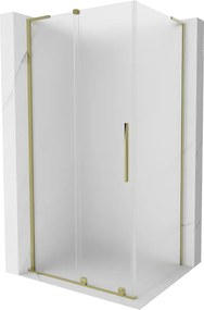 Mexen Velar L, sprchový kút s posuvnými dverami 110 x 100 cm, 8mm sklo námraza, zlatá lesklá, 871-110-100-33-50