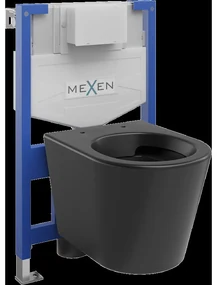 Mexen podomietkový WC systém Felix XS-F s WC misou Rico, čierna matná - 6803372XX85