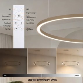 Brilagi - LED stmievateľný luster na lanku PORTOFINO LED/60W/230V priemer 80 cm béžový + diaľkové ovládanie