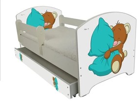 Raj posteli Detská posteľ " Medvedík s vankúšom " Oskar biela