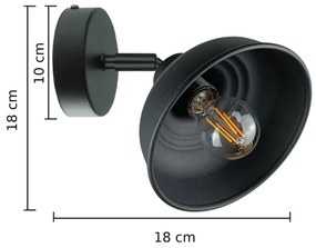 Nástenné bodové svietidlo FAUN 1xE27/60W/230V čierna