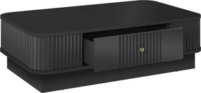 Čierny konferenčný stolík Vesper 103x60 cm so zásuvkou na sokli - zlatá úchytka