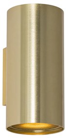 Dizajnová nástenná lampa zlatá okrúhla 2-svetlo - Sab Honey