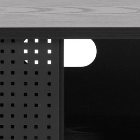 Čierny TV stolík v dekore jaseňa 140x45 cm Angus – Actona