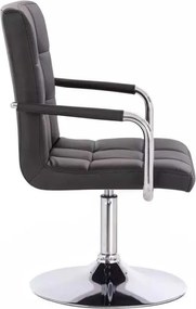 LuxuryForm DESIGN Stolička VERONA na striebornom tanieri - čierna