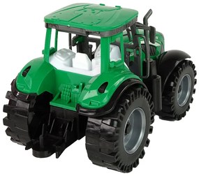 Lean Toys Zelený traktor s červenou vlečkou – trecí pohon