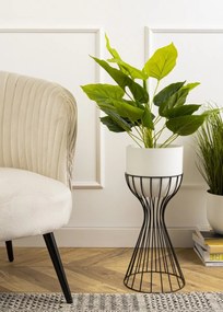 Kvetináč na stojane LOFT IV 46 cm čierny/biely