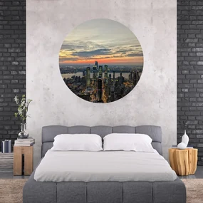 PIPPER. Textilná kruhová nálepka na stenu "New York" Veľkosť: 120 cm