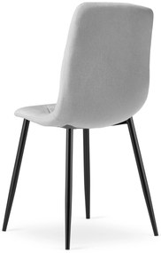 Svetlo sivá jedálenská stolička LIBRA s čiernymi nohami