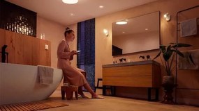 PHILIPS HUE Prisadené stropné LED inteligentné osvetlenie HUE DEVERE s vypínačom, 19,2 W, teplá biela-studená bi