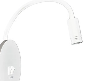 LED Flexibilná nástenná lampička s USB BASE 1xLED/8W+1xLED/2W/230V biela/strieborná