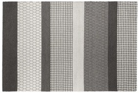 Vlnený koberec 160 x 230 cm sivá/biela AKKAYA Beliani