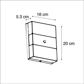Vonkajšia nástenná lampa čierna IP44 vrátane LED s čidlom súmraku - Dualy