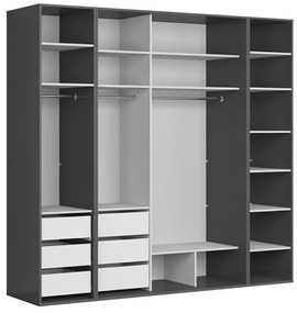 Šatníková skriňa BRW Flex 138 (grafit + lesk čierny) (so zrkadlom). Vlastná spoľahlivá doprava až k Vám domov. 1098237