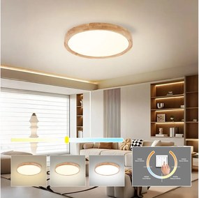 Brilagi - LED Stropné svietidlo WOODROUND LED/30W/230V 3000/4000/6000K pr. 40 cm