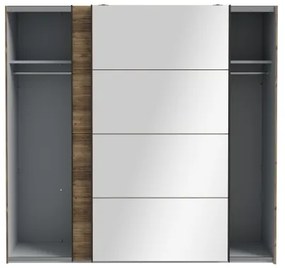 Šatníková skriňa so zrkadlom OREN 220x210 cm dub artisan