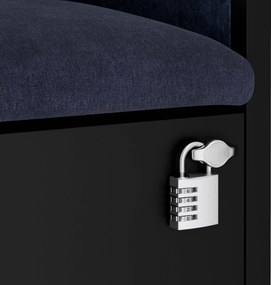 Akustická kabína SALLY MentalBox 600 mm – čierny korpus, tmavomodré sedadlo