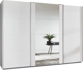 Šatníková skriňa Bern, šírka 313 cm/extra výška 236 cm, biela