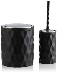 Sada kúpeľňových doplnkov Reina čierna/s chrómovou povrchovou úpravou