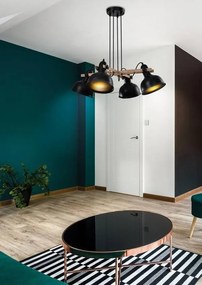 Candellux Čierny závesný luster Reno pre žiarovku 4x E27 34-78155