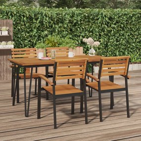 Záhradný stôl so sponkovými nohami 160x80x75 cm akáciový masív 319520