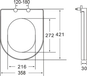 Erga Erga, WC sedadlo z duroplastu, série Lily, Siena, Tina, čierna matná, ERG-V03-ND-SEATSH042-BK