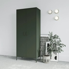 Šatníková skriňa FLAVIO, 800 x 1850 x 450 mm, Modern: fľaškovo zelená farba