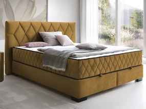 Posteľ Reve 180x200 cm, horčicovo žltá látka