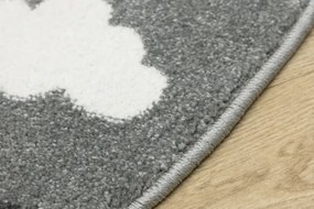 Detský koberec C262A Ulice svetlosivý / zelený / tyrkysový kruh