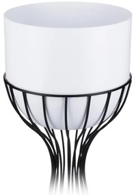 Kovový kvetináč LOFT 56x20 cm čierna/biela